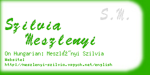 szilvia meszlenyi business card